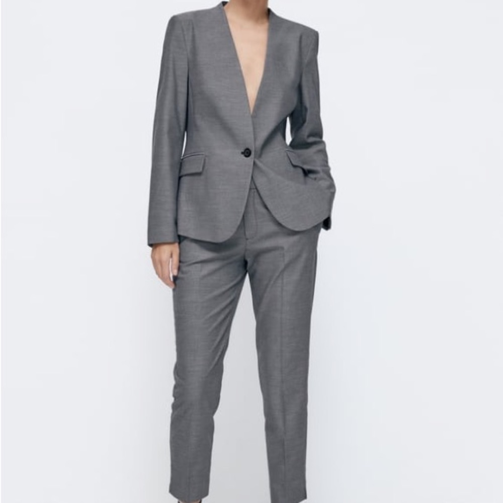 ZARA HEATHERED TAILORED BLAZER